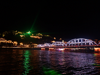 B  i R LANZHOU YELLOW RIVER night-view Zhongshan-Bridge