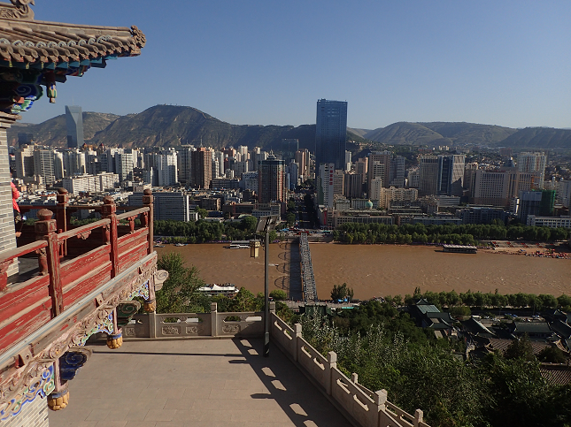 蘭州 黄河 中山橋 白塔山公園 LANZHOU Yellow-River Zhongshan Bridge Baitashan-Park