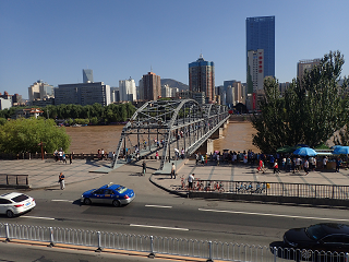 蘭州 黄河 中山橋 白塔山公園 LANZHOU Yellow-River Zhongshan Bridge Baitashan-Park