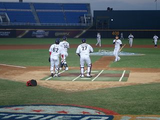 桃園国際球場 TaoyuannternationalBaseballStadium WBSCプレミア12 侍ジャパン 練習風景 会沢翼 巨人小林 ソフトバンク甲斐